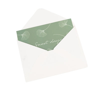 Set 6 felicitări diferite model floral cu text și sticker - verde - CraftUp