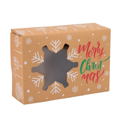 Set 8 cutii Crăciun 4 modele cu fereastră, etichetă si sfoară - kraft - CraftUp