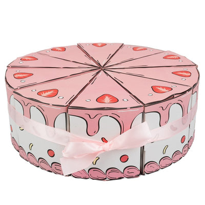 Set cutii mărturii tort căpșuni (set 10 felii) - CraftUp