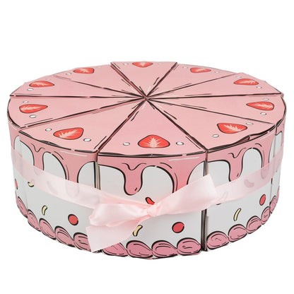 Set cutii mărturii tort căpșuni (set 10 felii) - CraftUp