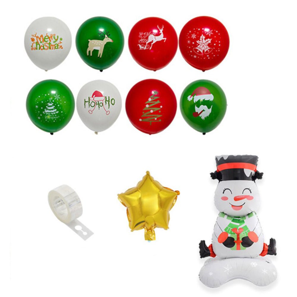 Set decor baloane Crăciun 107 piese cu arc și om de zăpadă - CraftUp