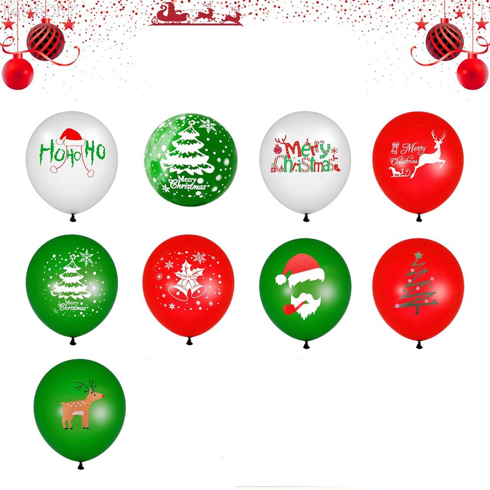 Set decor baloane Crăciun 115 piese cu arc, folie Merry Christmas și Moș Crăciun - CraftUp