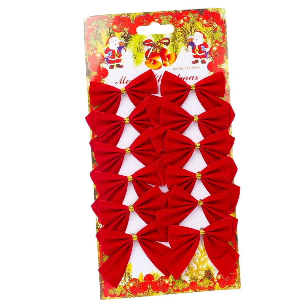 Set fundițe catifea Crăciun (set 12 buc) - CraftUp