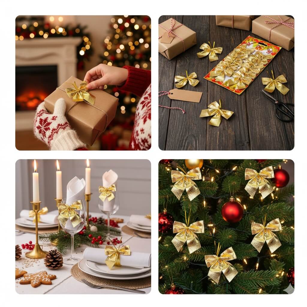 Set fundițe catifea Crăciun (set 12 buc) - CraftUp