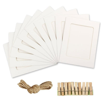 Set rame foto ghirlandă alb - CraftUp