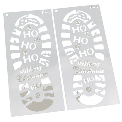 Set șabloane Crăciun din plastic pentru urme de pași - Alb (set 6 buc) - CraftUp