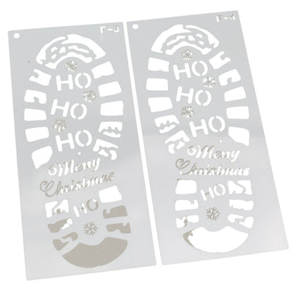 Set șabloane Crăciun din plastic pentru urme de pași - Alb (set 6 buc) - CraftUp