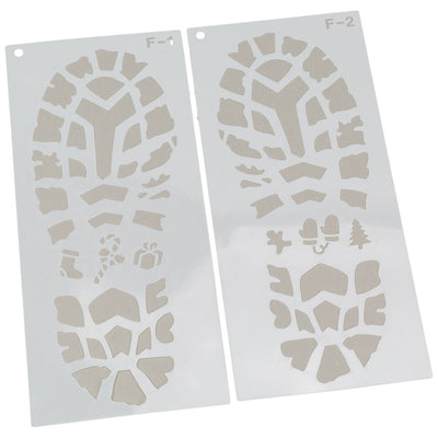 Set șabloane Crăciun din plastic pentru urme de pași - Alb (set 6 buc) - CraftUp
