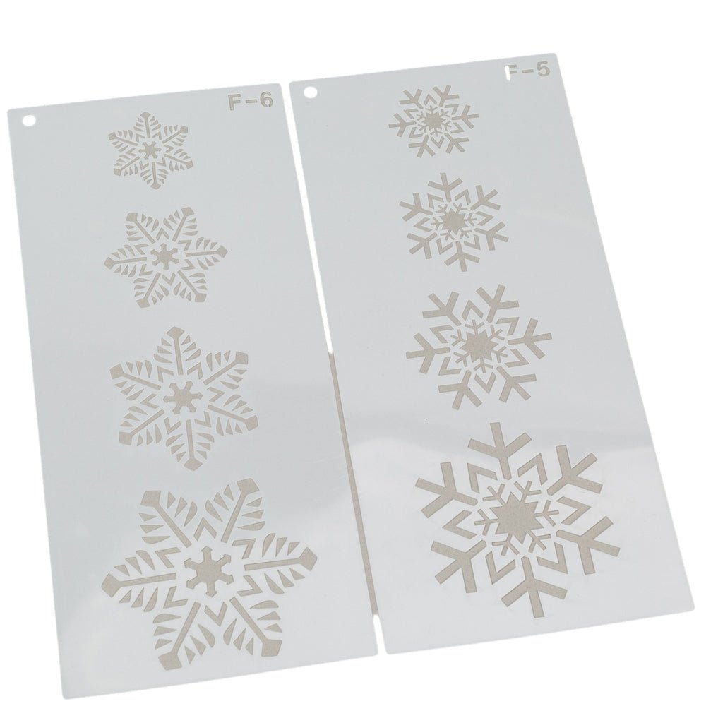 Set șabloane Crăciun din plastic pentru urme de pași - Alb (set 6 buc) - CraftUp