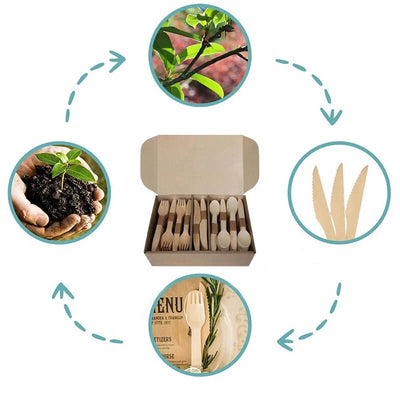 Set tacamuri din lemn natural - CraftUp