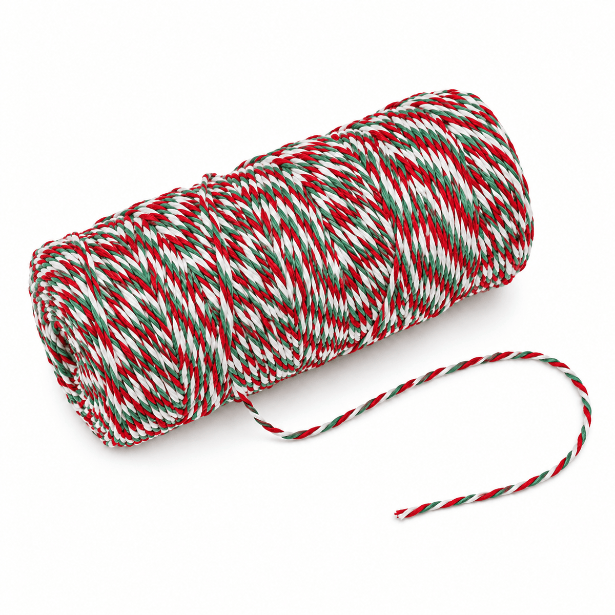 Sfoară decorativă de Crăciun - roșu, verde și alb (100 m) - CraftUp
