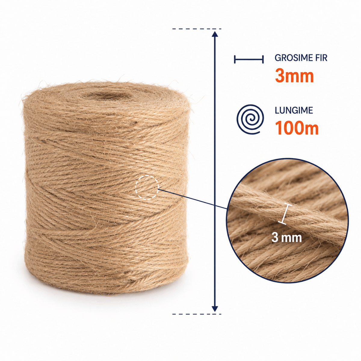Sfoară iută naturală în rolă - CraftUp