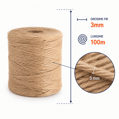Sfoară iută naturală în rolă - CraftUp