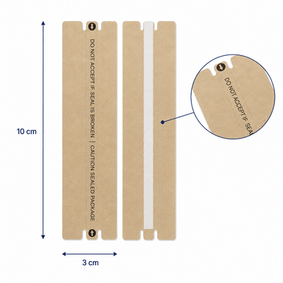 Sigilii adezive de securitate cu text de avertizare - kraft (set 10 buc) - CraftUp