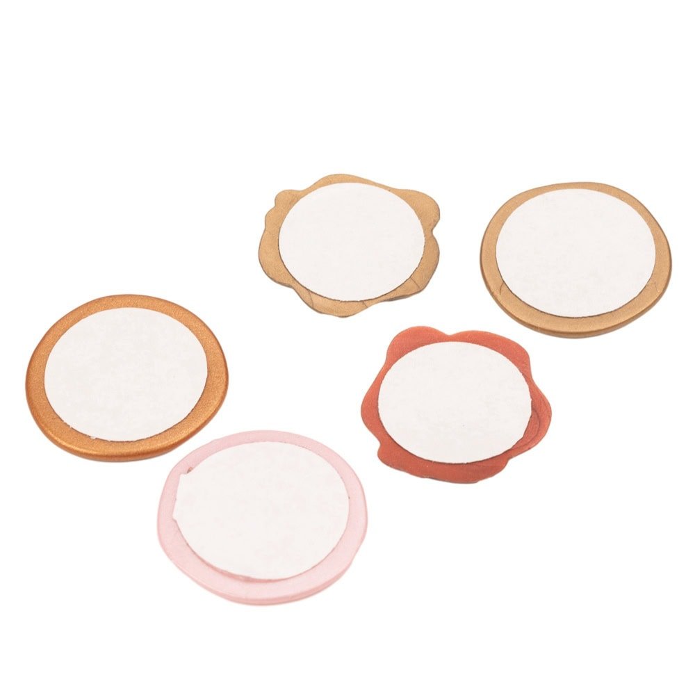 Sigiliu ceară 3cm cu adeziv - model inimă maro (set 50 buc) - CraftUp