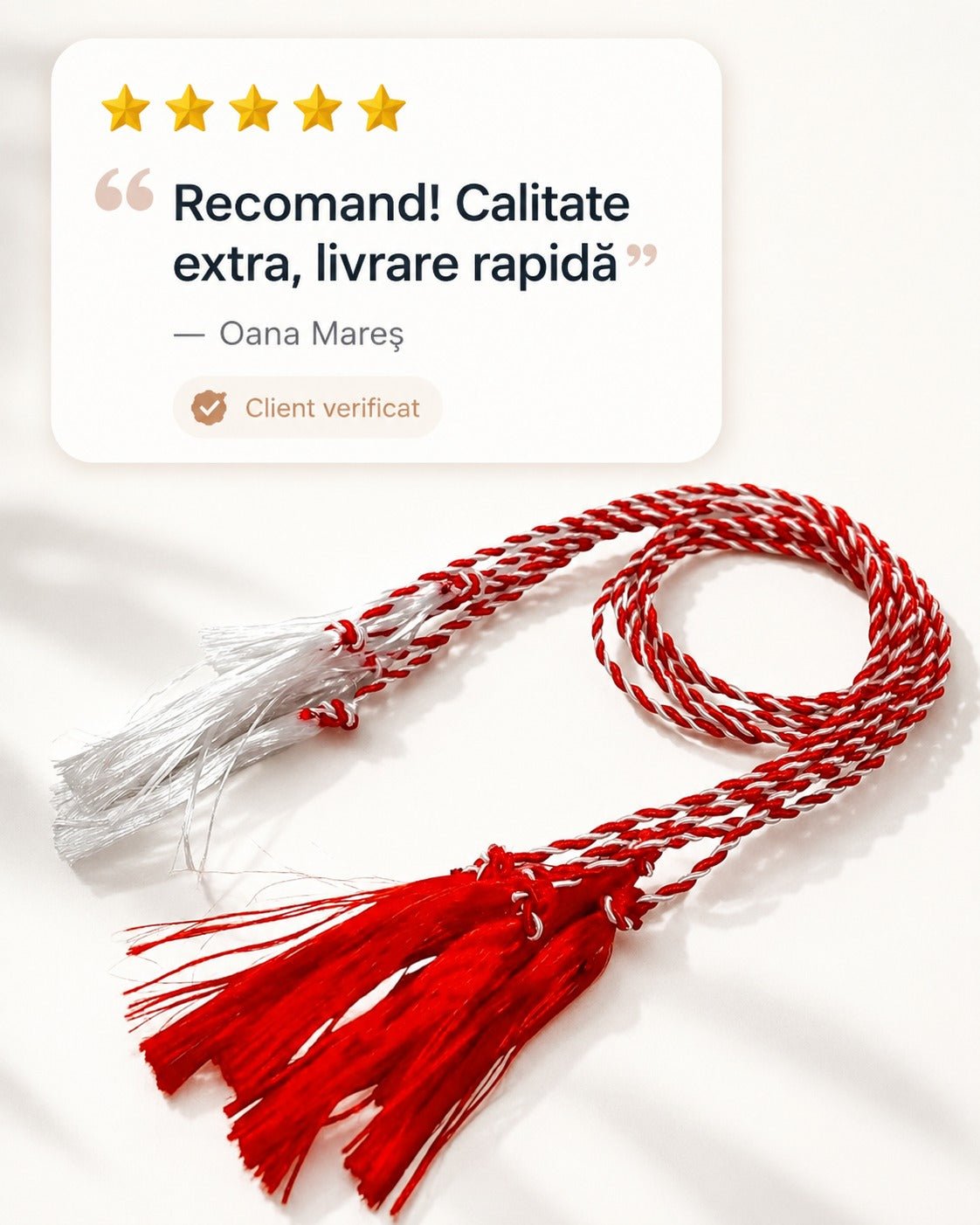 Șnur marțișor gros 44cm (set 100 buc) - CraftUp
