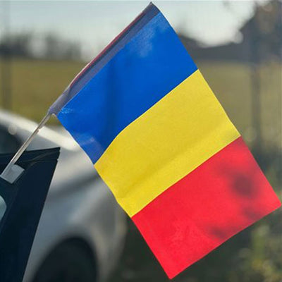 Steag AUTO de masină tricolor ROMÂNIA - CraftUp