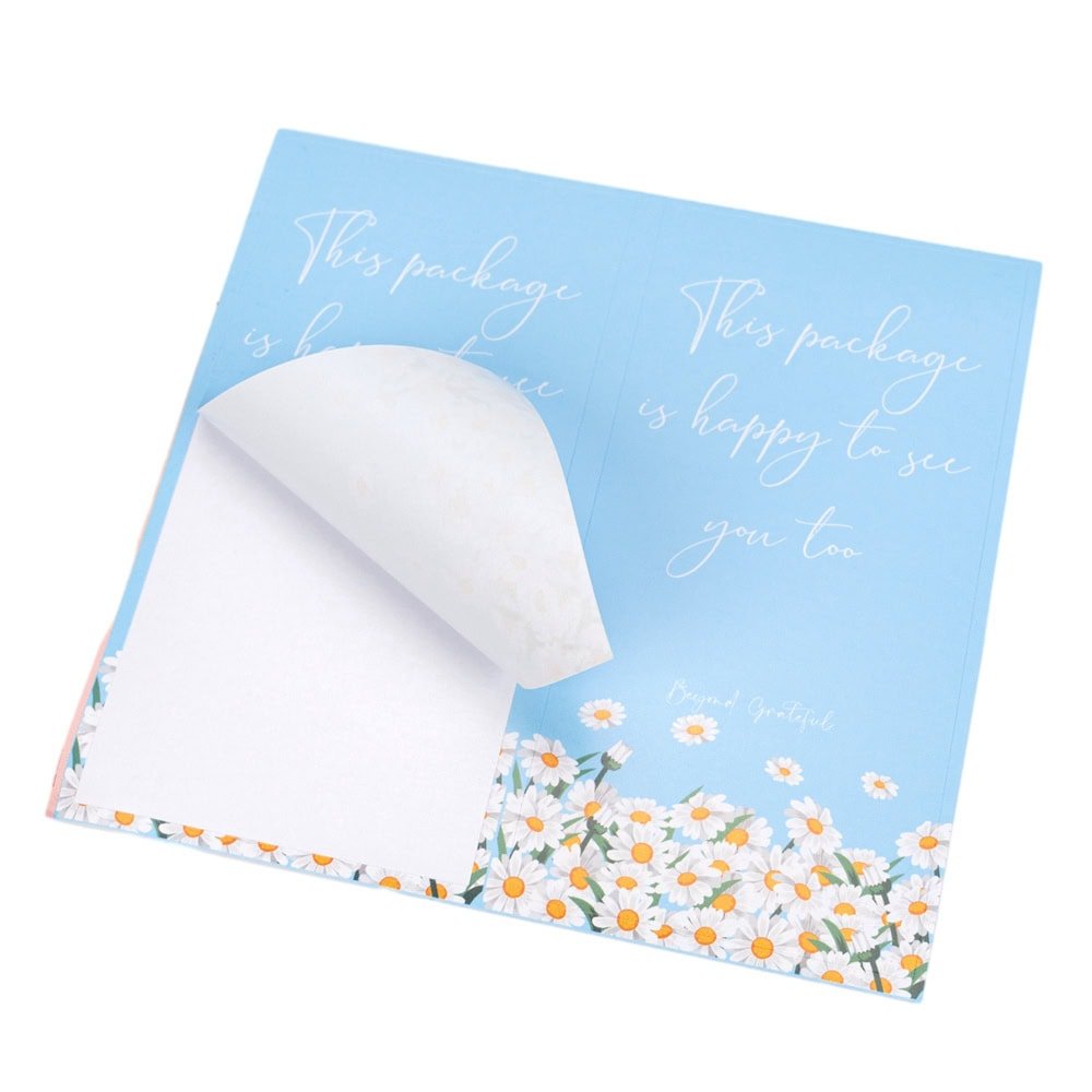 Stickere dreptunghiulare cu mesaj This package is happy to see you too - bleu (set 50 buc) - CraftUp