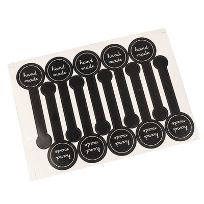 Stickere lungi cu bulină hand made - negru (set 100 buc) - CraftUp