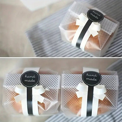 Stickere lungi cu bulină hand made - negru (set 100 buc) - CraftUp