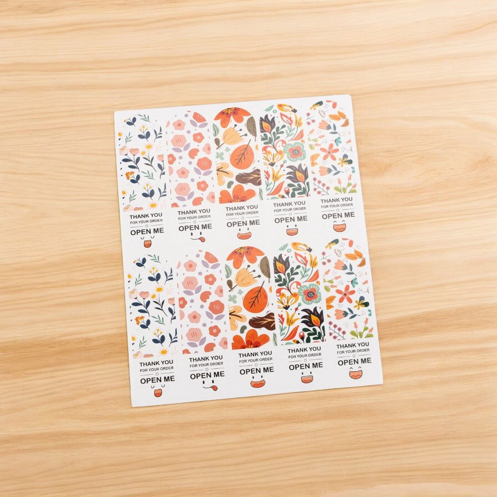 Stickere lungi ovale cu mesaj Thank you - model 1 (set 100 buc) - CraftUp
