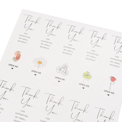 Stickere lungi ovale cu mesaj Thank you - model 2 (set 100 buc) - CraftUp