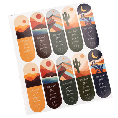 Stickere lungi ovale cu mesaj Thank you - model 3 (set 100 buc) - CraftUp
