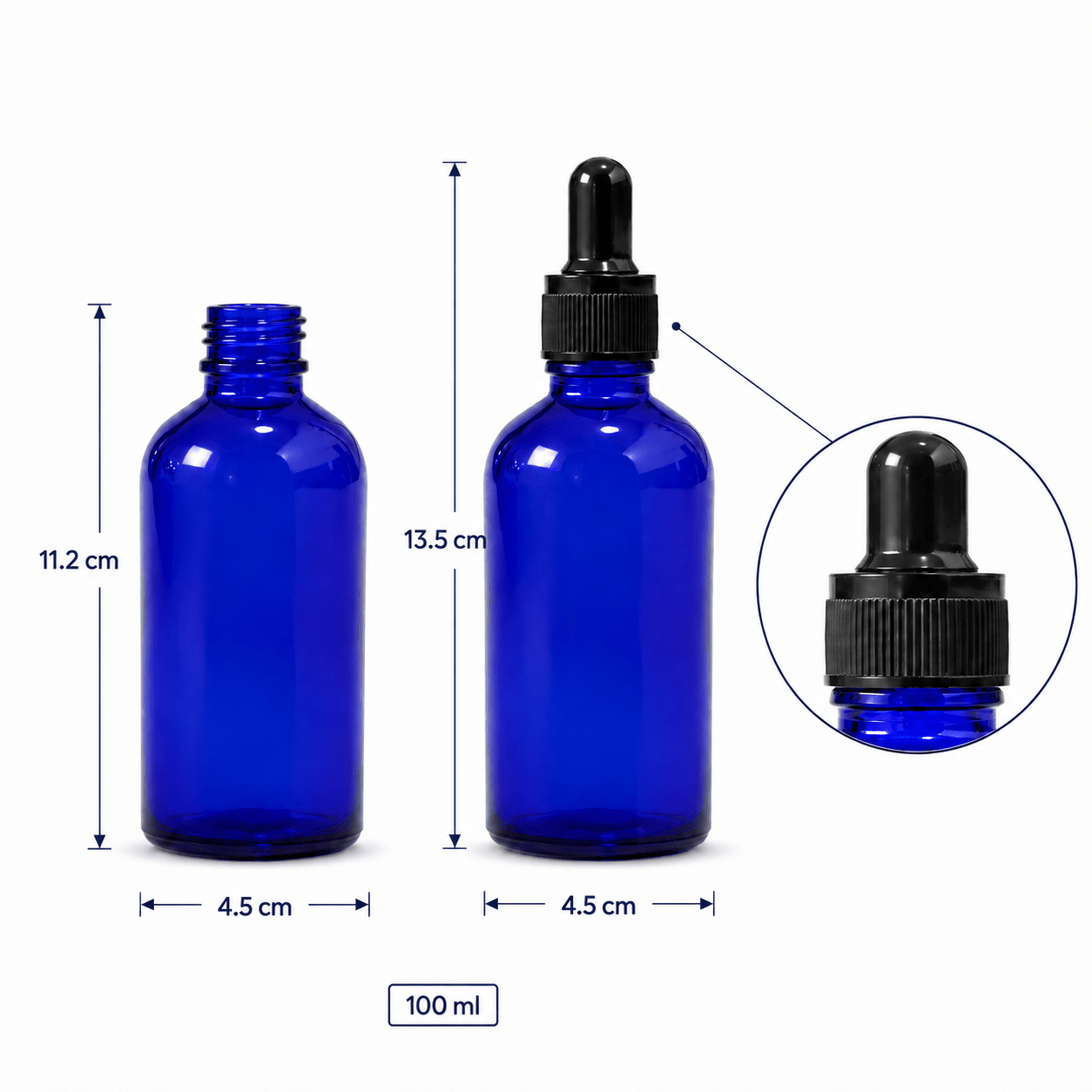 Sticluță albastră lucioasă reutilizabilă cu pipetă - 100ml - CraftUp