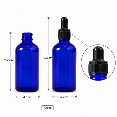 Sticluță albastră lucioasă reutilizabilă cu pipetă - 100ml - CraftUp