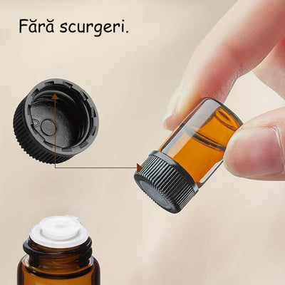 Sticluță ambră reutilizabilă cu picurător și capac negru - CraftUp