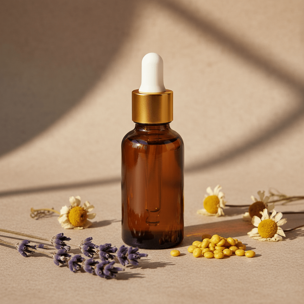 Sticluță ambră reutilizabilă cu pipetă și capac alb - auriu - CraftUp