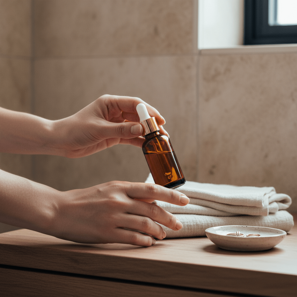 Sticluță ambră reutilizabilă cu pipetă și capac alb - auriu - CraftUp