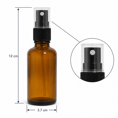 Sticluță ambră reutilizabilă cu spray și capac 50ml - CraftUp