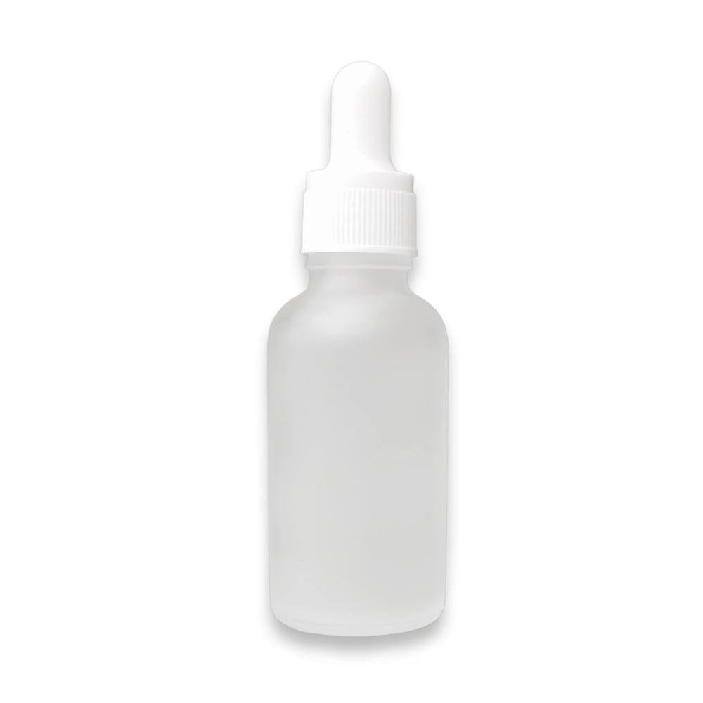 Sticluța mată reutilizabilă cu pipetă și capac alb - CraftUp