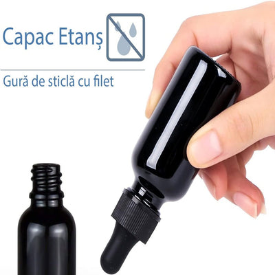 Sticluță neagră lucioasă reutilizabilă cu pipetă - CraftUp