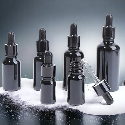 Sticluță neagră lucioasă reutilizabilă cu pipetă - CraftUp