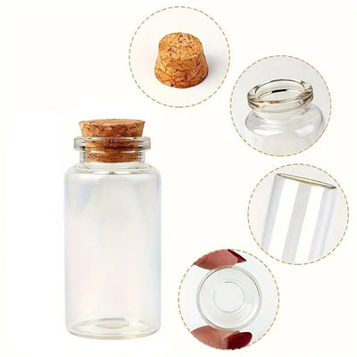 Sticluță transparentă reutilizabilă cu dop de plută - CraftUp