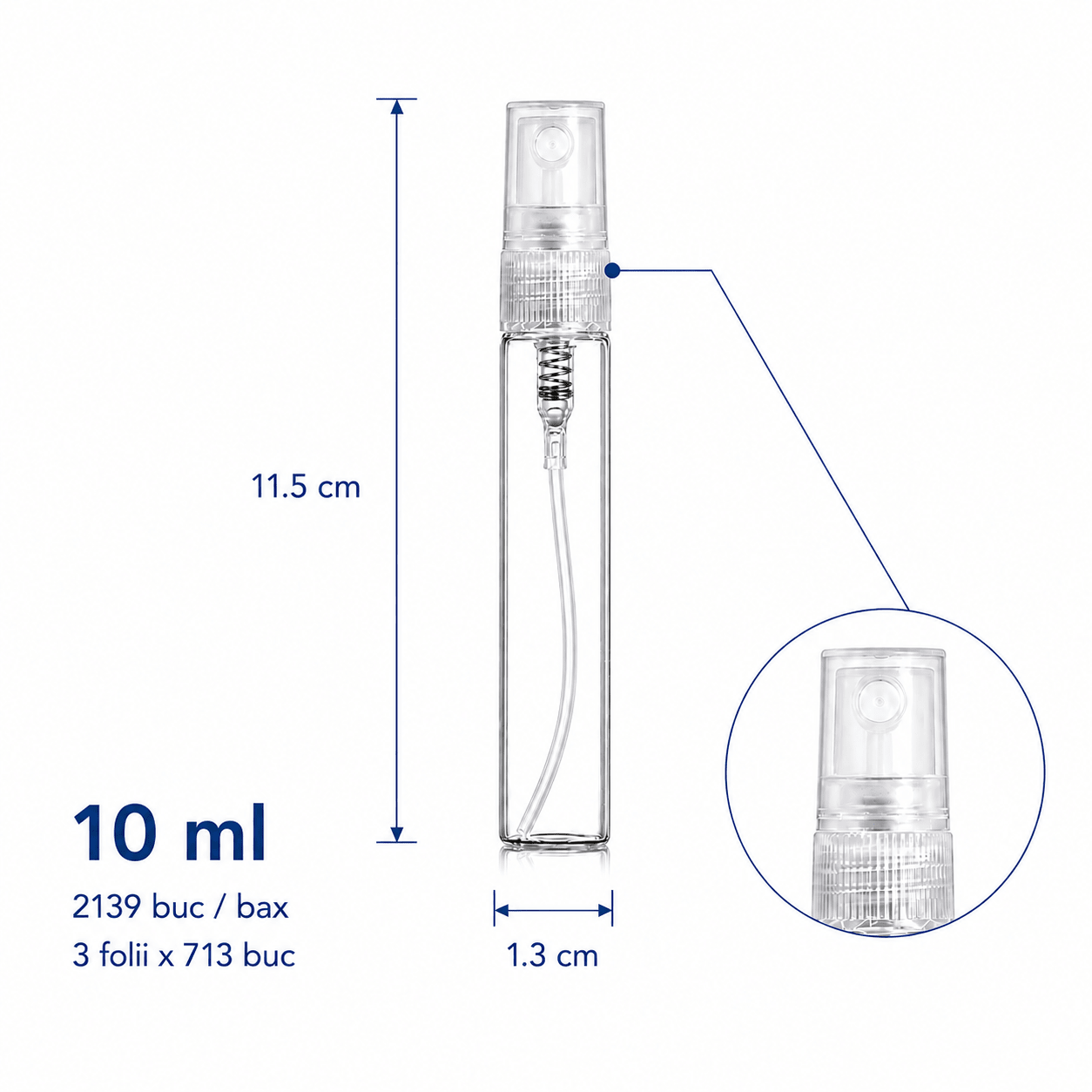 Sticluță transparentă reutilizabilă cu spray și capac - CraftUp