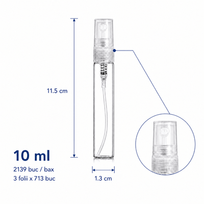 Sticluță transparentă reutilizabilă cu spray și capac - CraftUp