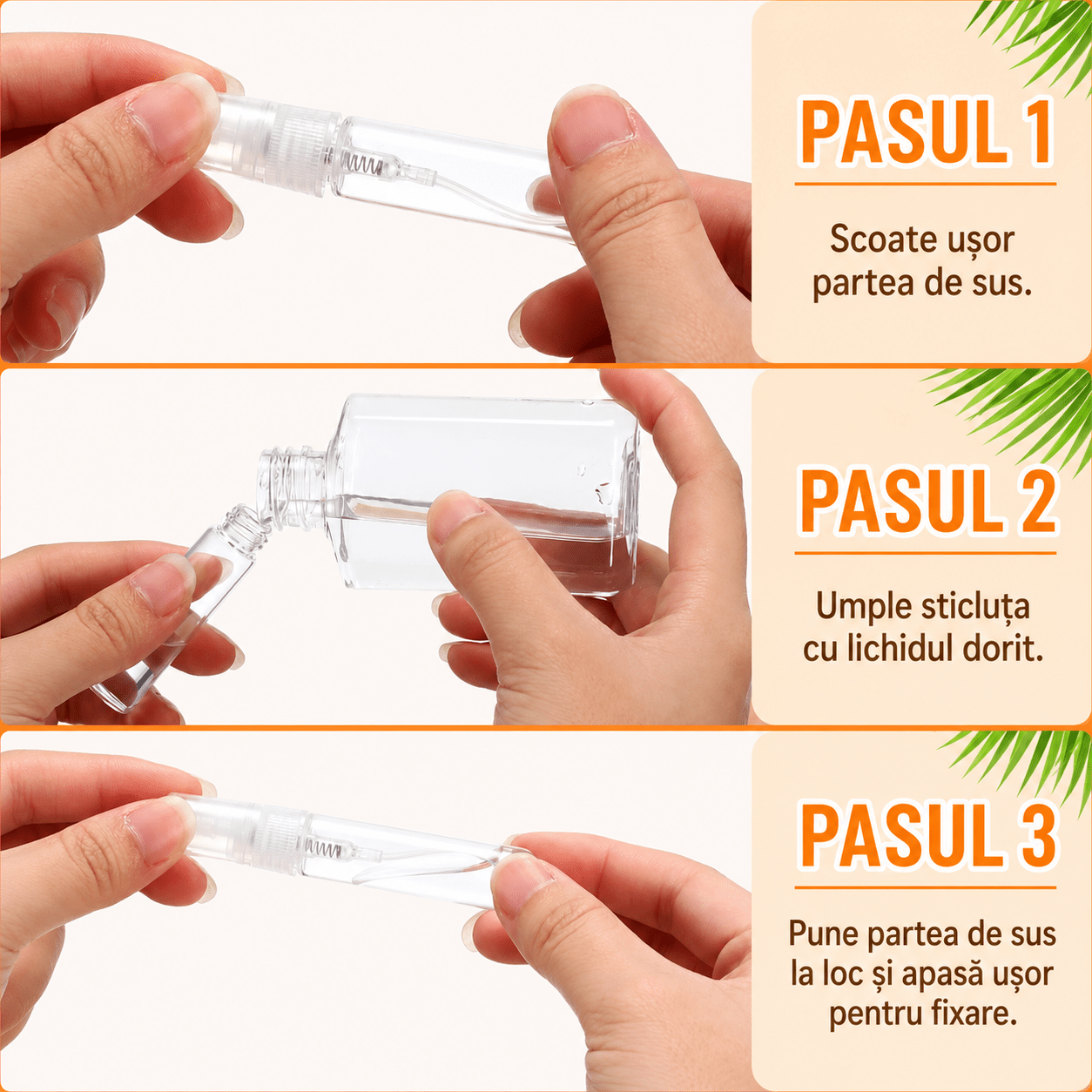 Sticluță transparentă reutilizabilă cu spray și capac - CraftUp