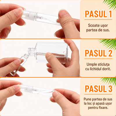 Sticluță transparentă reutilizabilă cu spray și capac - CraftUp