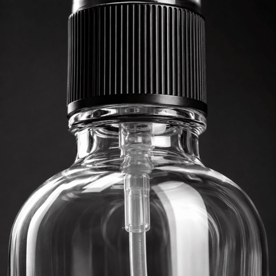 Sticluță transparentă reutilizabilă cu spray și capac 50ml - CraftUp