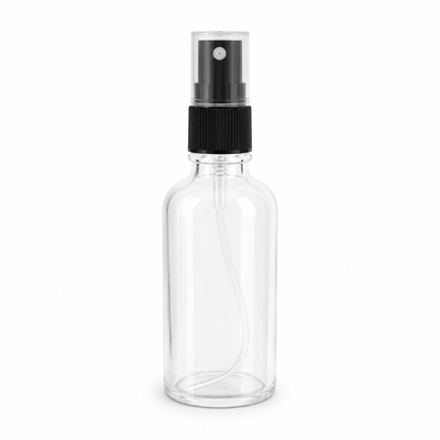 Sticluță transparentă reutilizabilă cu spray și capac 50ml - CraftUp