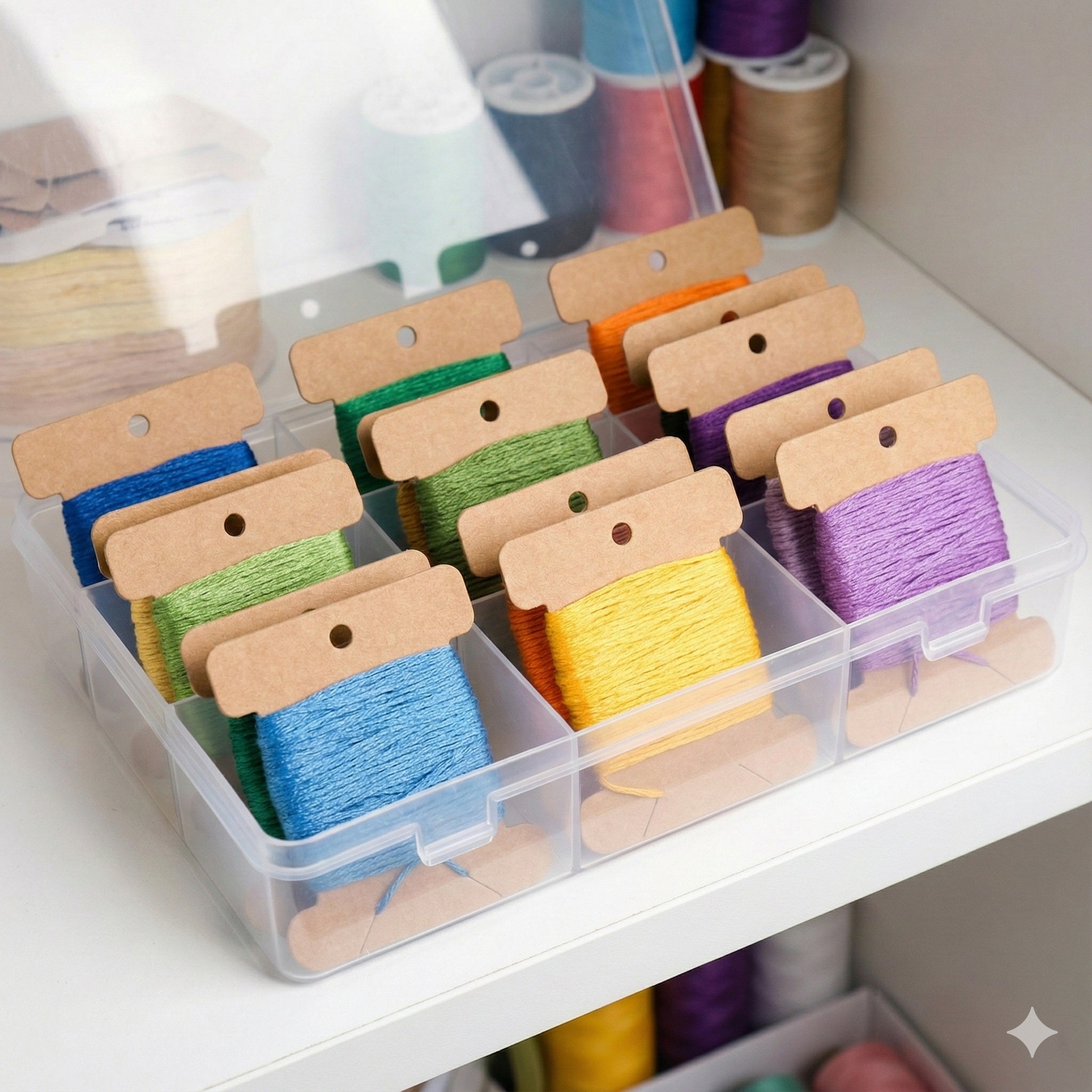 Suport carton pentru ață model drept - Kraft (set 100 buc) - CraftUp