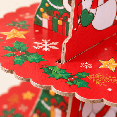 Suport deserturi de Crăciun din carton cu 3 niveluri - multicolor - CraftUp