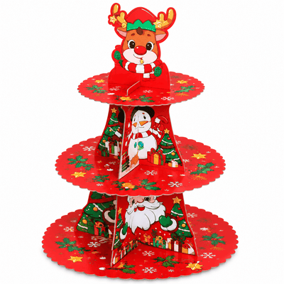 Suport deserturi de Crăciun din carton cu 3 niveluri - multicolor - CraftUp