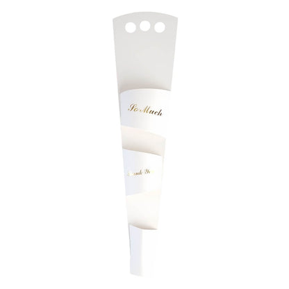 Suport din hartie cu mâner pentru o floare - alb (set 12 buc) - CraftUp