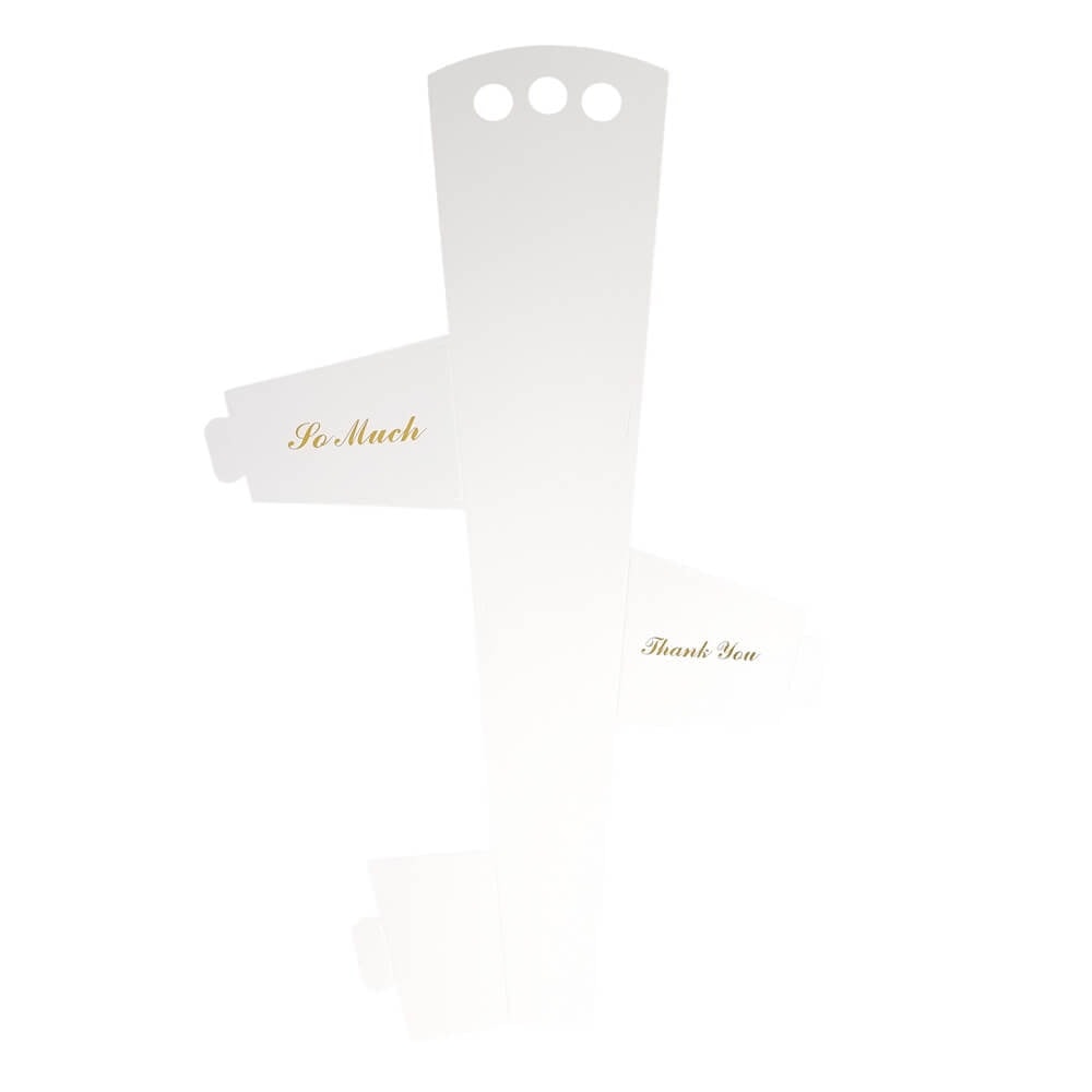 Suport din hartie cu mâner pentru o floare - alb (set 12 buc) - CraftUp