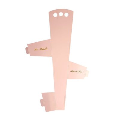 Suport din hartie cu mâner pentru o floare - roz (set 12 buc) - CraftUp