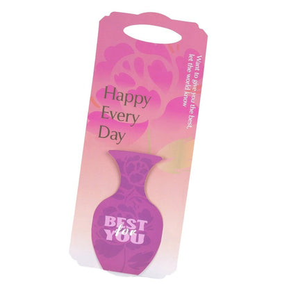 Suport dreptunghiular pentru o floare model vază - roz (set 10 buc) - 32x13cm - CraftUp